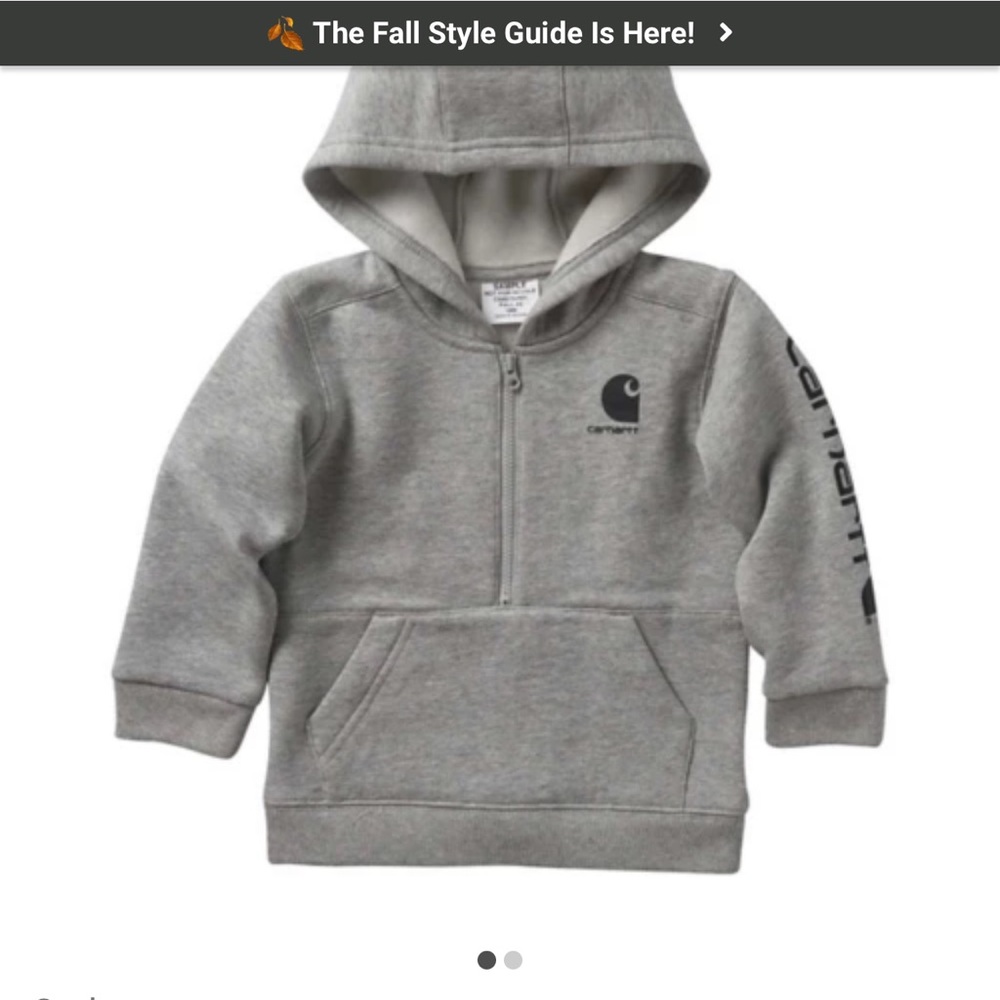 Toddler boy CARHARTT half zip hoodie